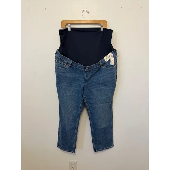 Abercrombie & Fitch Maternity Ankle Straight Jean – Dark  – Size 33 Short – NWT - Picture 2 of 6